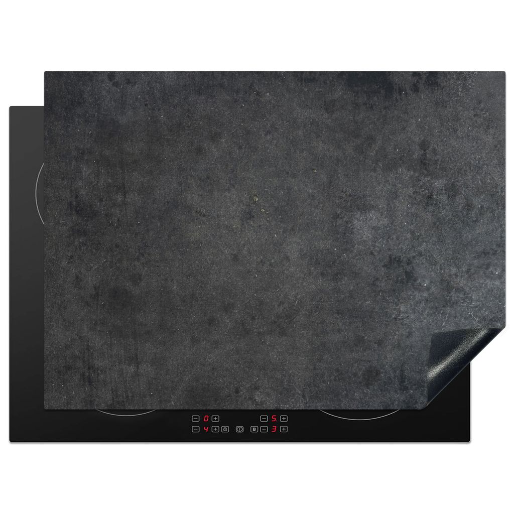 KitchenYeah Herdabdeckplatte Industriell - Schiefer - Grau - Strukturiert - Beton , 71x52cm, Küche Deko, Glaskeramikkochfeld Herdabdeckung, Abde...