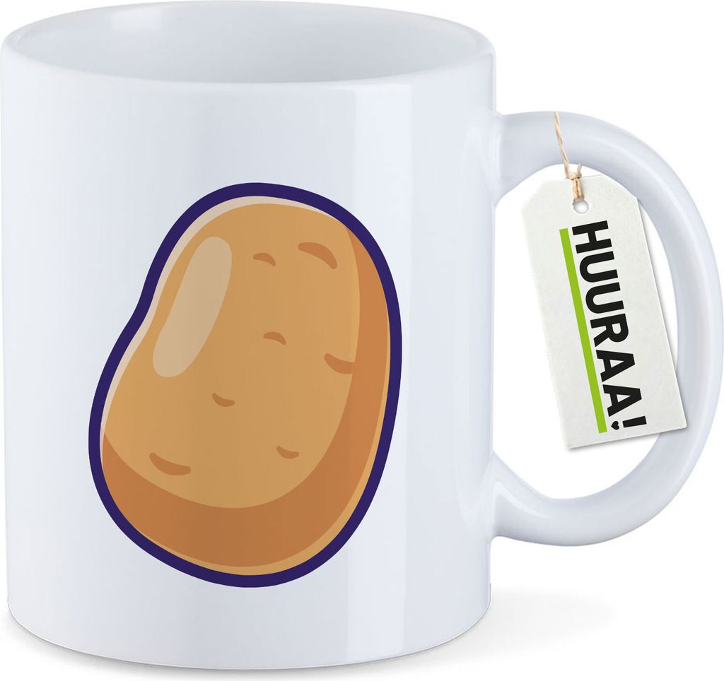 Huuraa Kaffeetasse Kartoffel Comic 330ml Weiß Keramik Kaffeebecher Geschenkidee