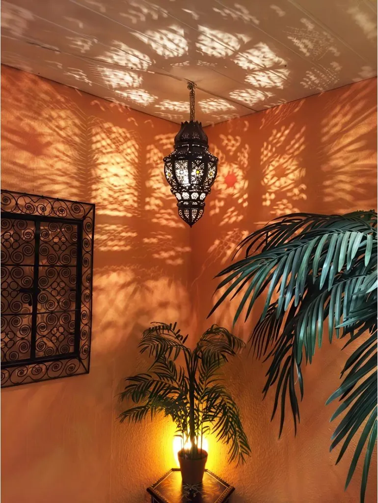 Suspension Design Oriental Abal avec Douille E27 et Finition Rouille Loft - 8