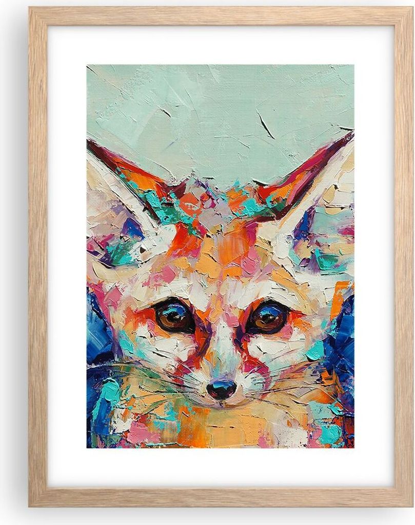 Gerahmtes Poster - Rahmen in heller Eiche - Klein November Bunt - 30x40 cm - Wand Bild - Wanddeko - Wandbilder - Kunstposter - Wandposter - Bilderr...