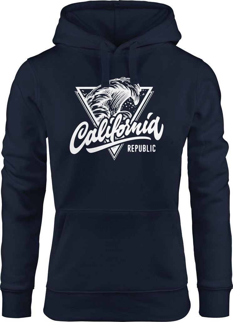 California Republic Kapuzen-Pullover Design Wave Surf Hoodie Damen Neverless navy XS