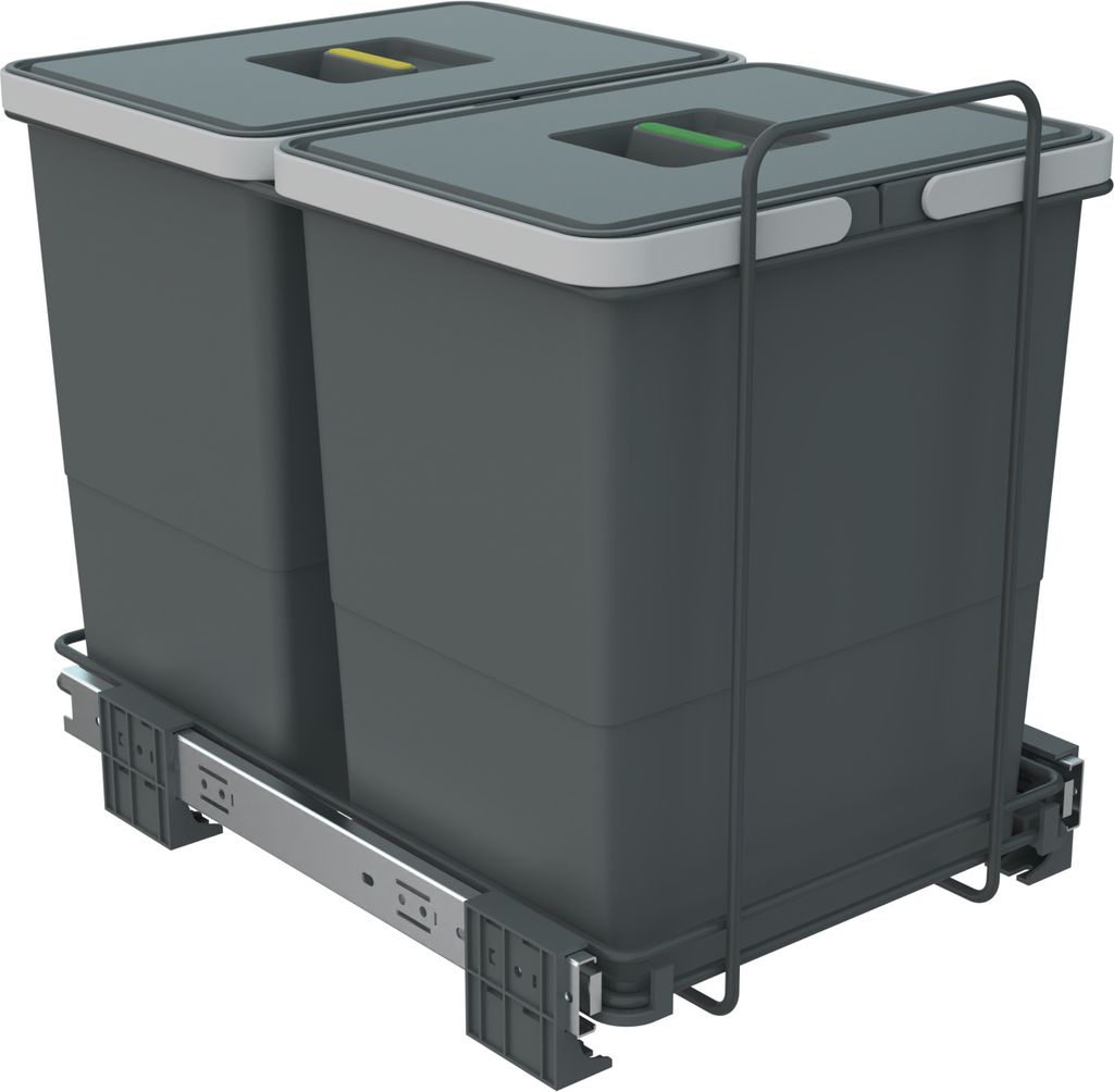 ECOFIL Abfallsammler 18+18L mit Deckel; vollausziebar; Produktbild 