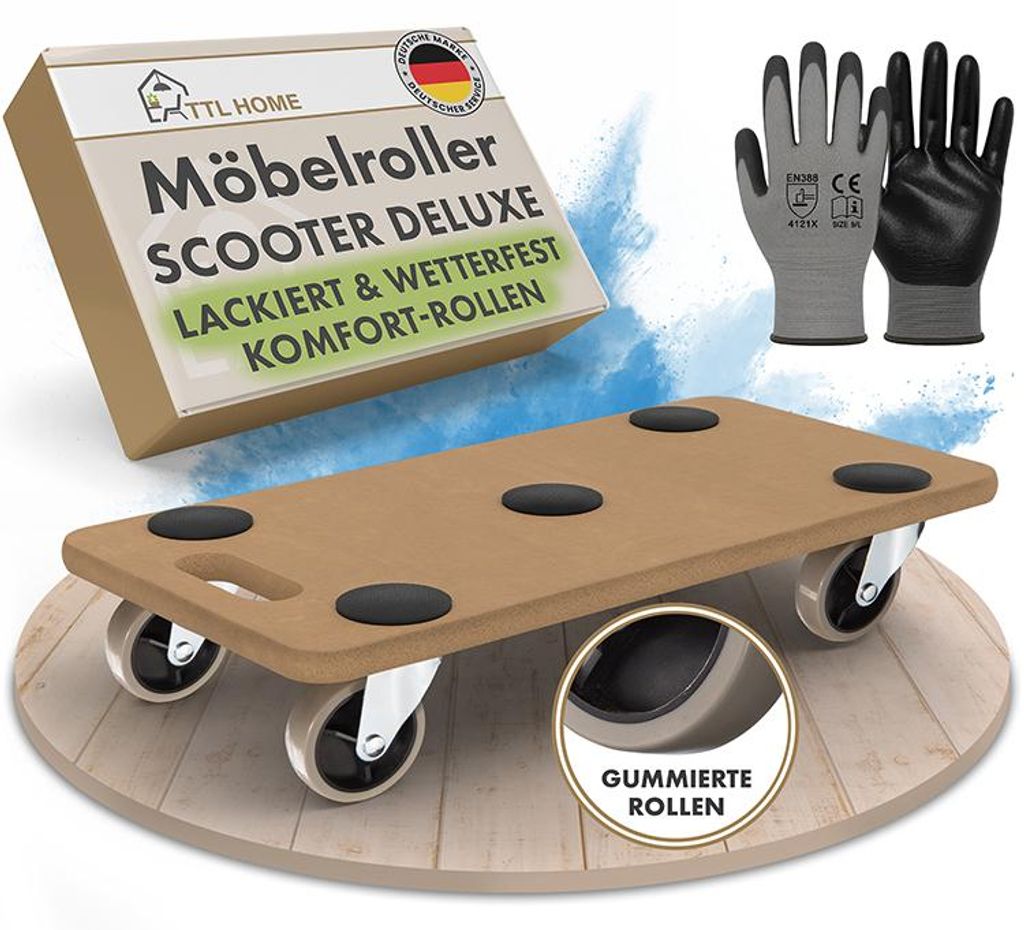 TTL HOME Möbelroller SCOOTER DELUXE 58x30x11cm 250kg Produktbild 