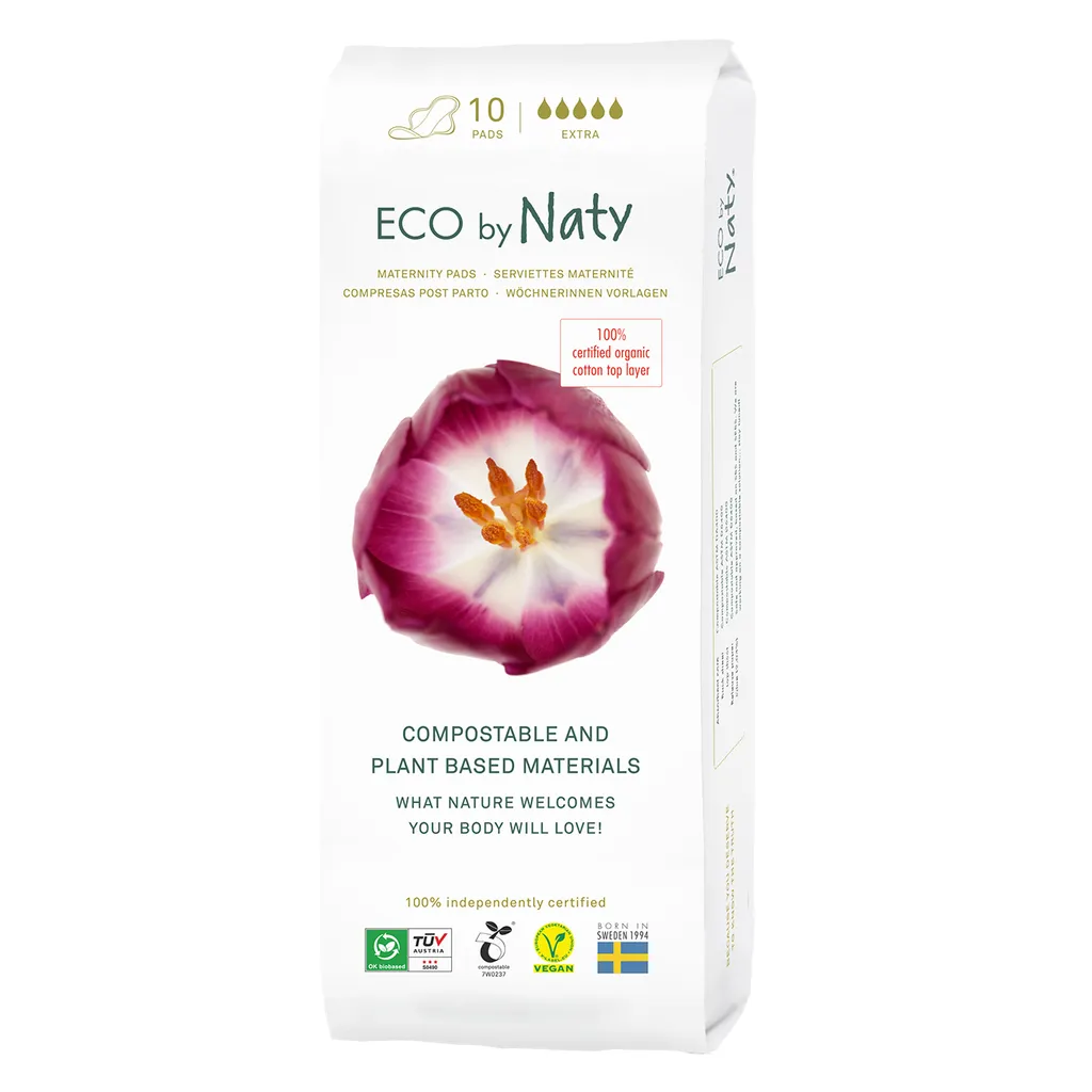 Serviettes Hygiéniques Maternité Naty ECO Post-Partum - Pack de 10