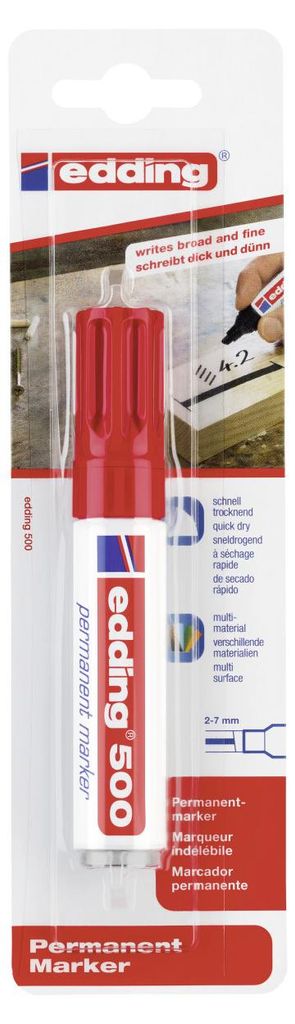 Edding 500, Rot, Rundspitze, Rot, Weiß, Aluminium, 2 mm, 7 Produktbild 