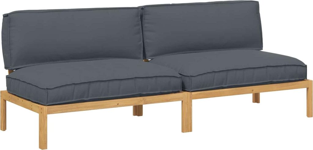 vidaXL Sofa Set Uni Anthrazit 240 x 92 x 69 cm Massivholz Akazie