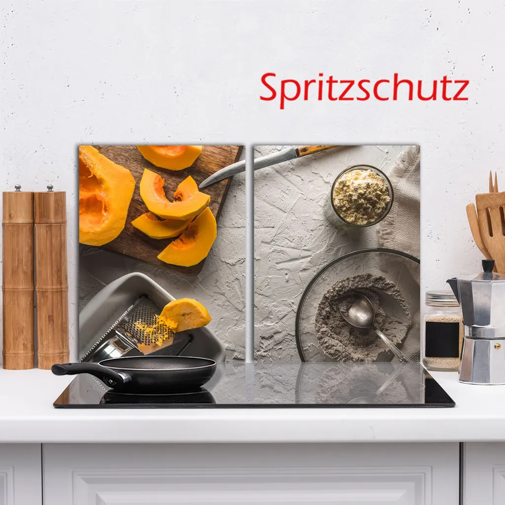 Piastra di copertura per piano cottura in ceramica 2 pezzi 2x40x52 frutta giallo copertura alzatina vetro - 14