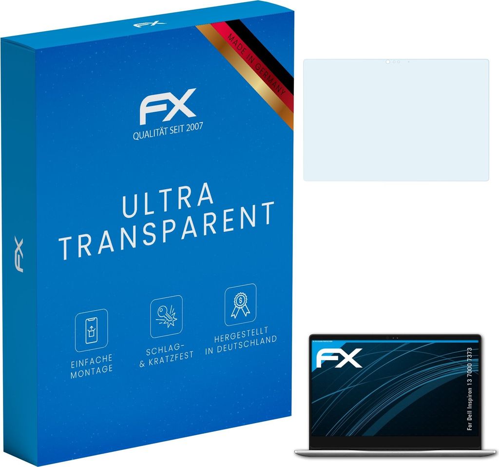 atFoliX FX-Clear 2x Schutzfolie kompatibel mit Dell Inspiron 13 7000 (7373) Displayschutzfolie
