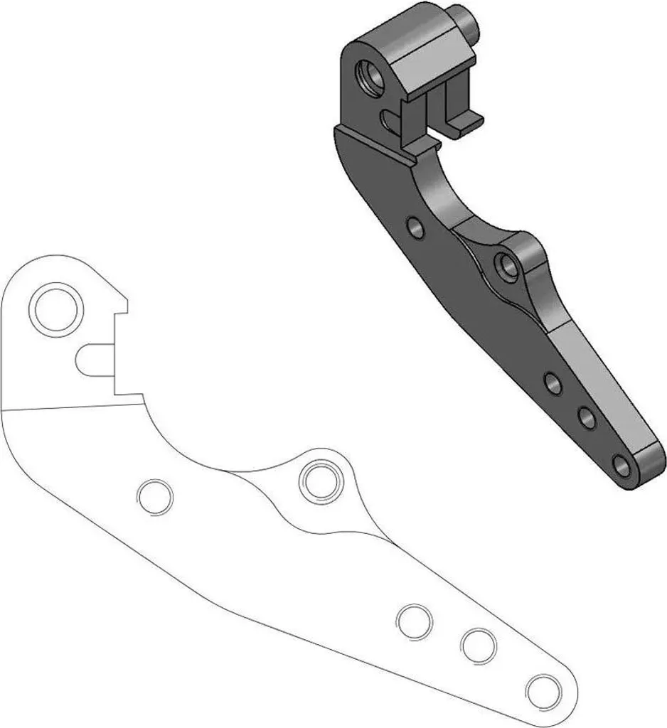 Support d'Étrier de Frein Moto-Master MM211057 en Aluminium Usiné