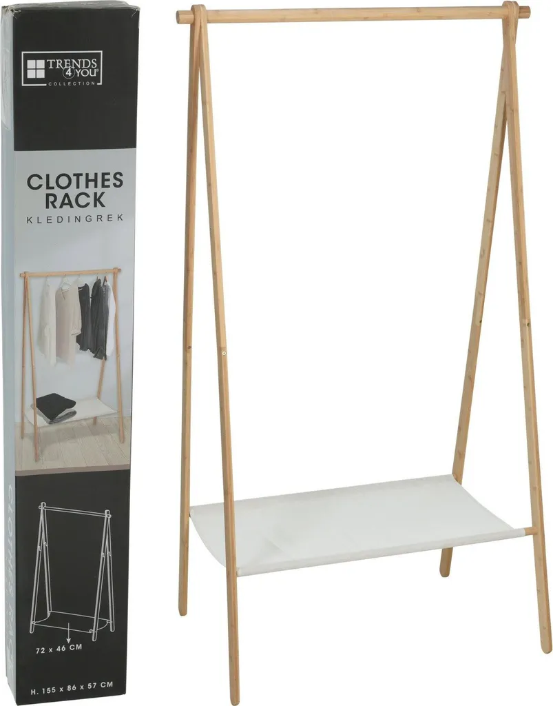 Optimisez votre espace avec ce portant vêtement bambou 86 x 57 x 155 cm