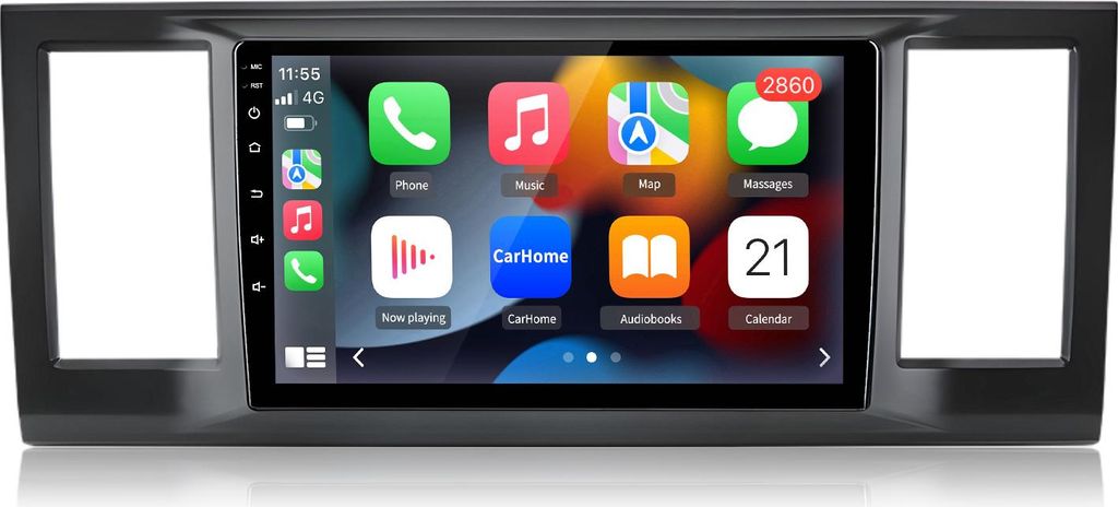 Nachrüst Radio kompatibel mit VW Transporter/Caravelle VI Bus 2015-2020 Carplay Android Auto Navi Bluetooth DAB+ Rückfahrkamera 9 Zoll 64GB