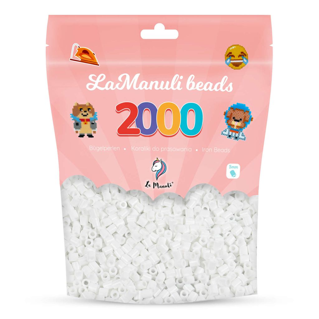 Koraliki do Prasowania – Białe, 2000 Szt. Midi 5mm, Zdjęcie produktu 