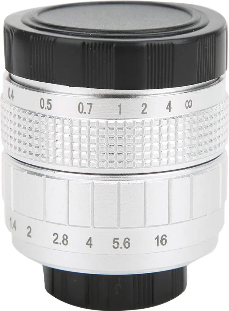 Objectif photo 50mm f1.4 argenté et bague pour hybride Canon EOS M10