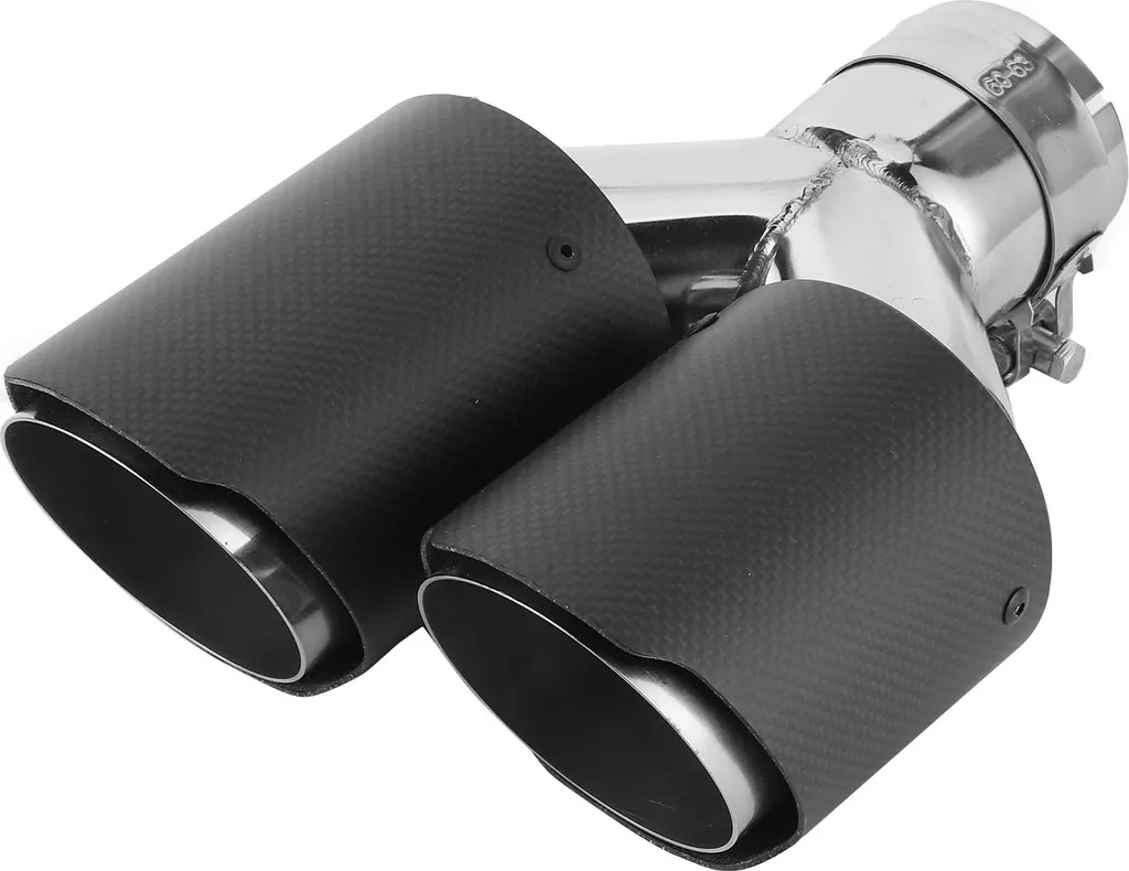 Double embout d'échappement Y en carbone mat anti-corrosion universel