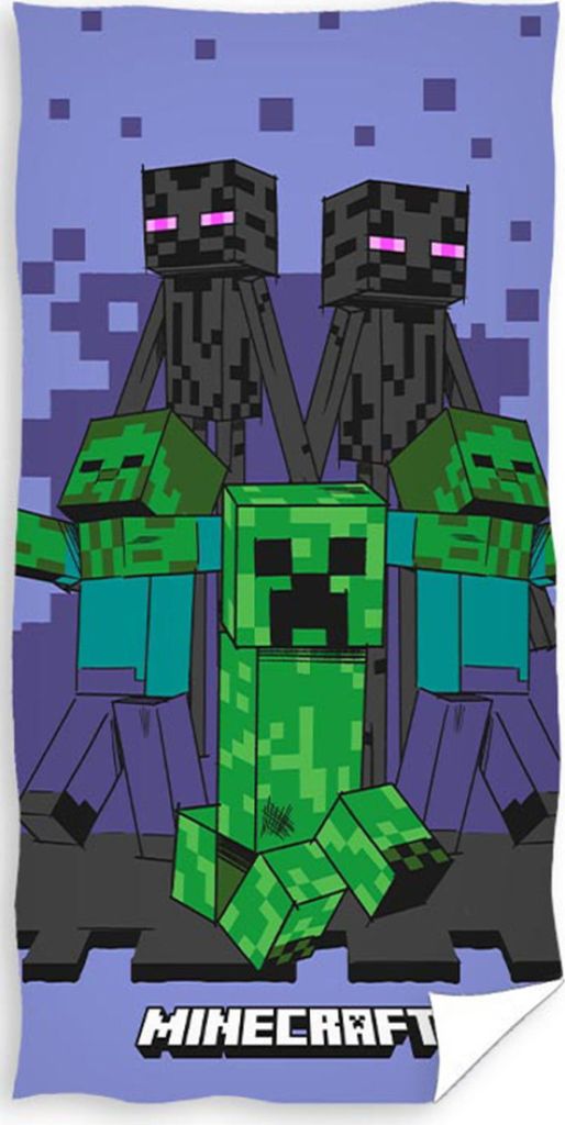 Minecraft Badetuch lila 70 x 140 cm - Baumwolle Produktbild 