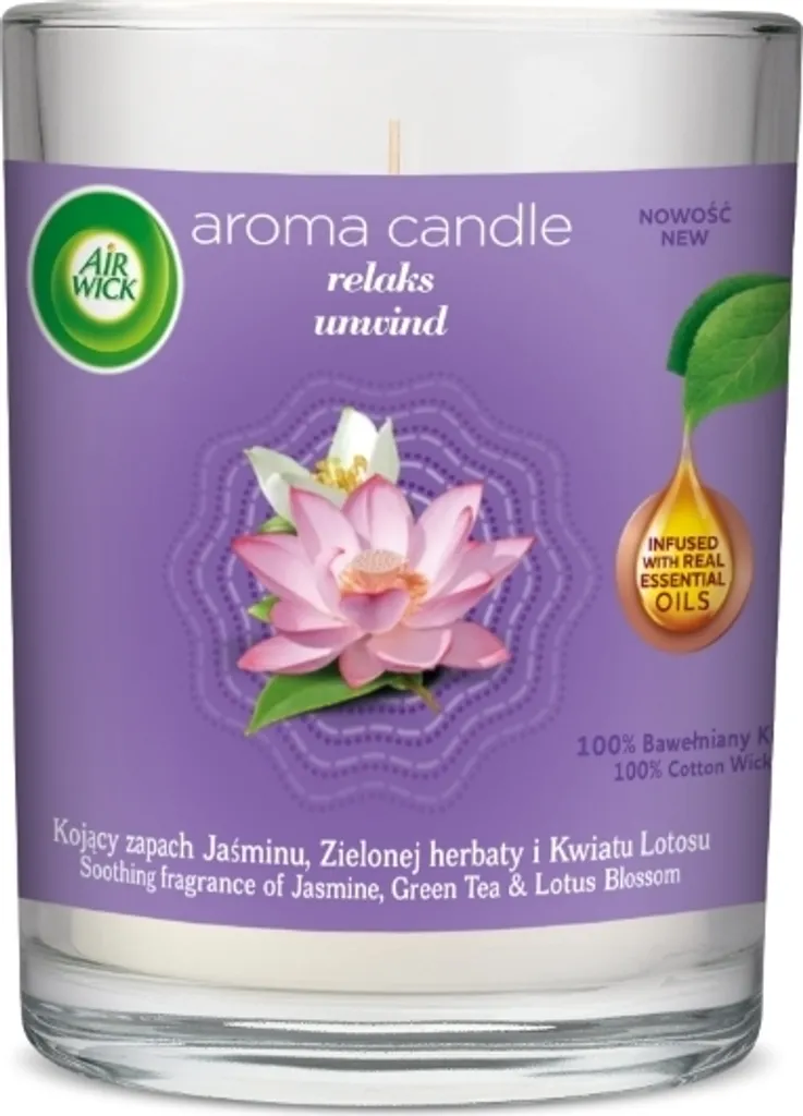 Air Wick Bougie lavande 220g aromathérapie relaxante aux huiles