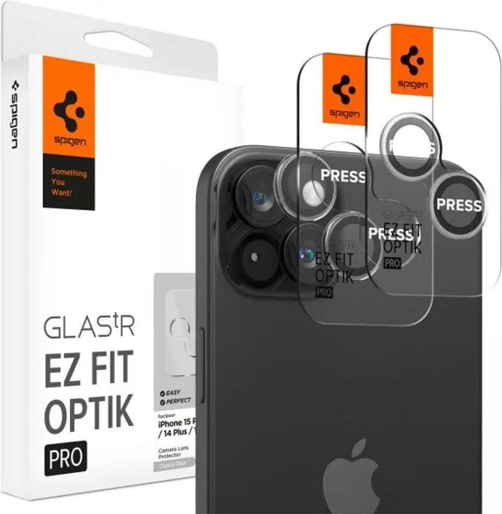 Spigen Glass iPhone 15/15 Plus Tr Ez Fit Optik Pro Kameraschutz - 2er-Pack