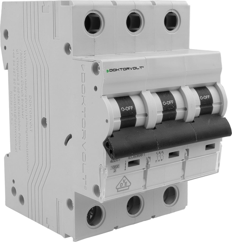 Leitungsschutzschalter MCB 10kA 3P 16A VDE Typ C LS-Schalter Doktorvolt DV-3882