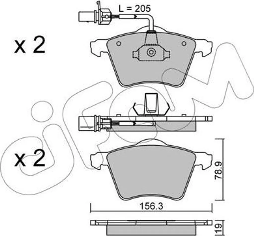 Jeu de plaquettes de frein à disque pour VW Transporter IV T4 CIFAM