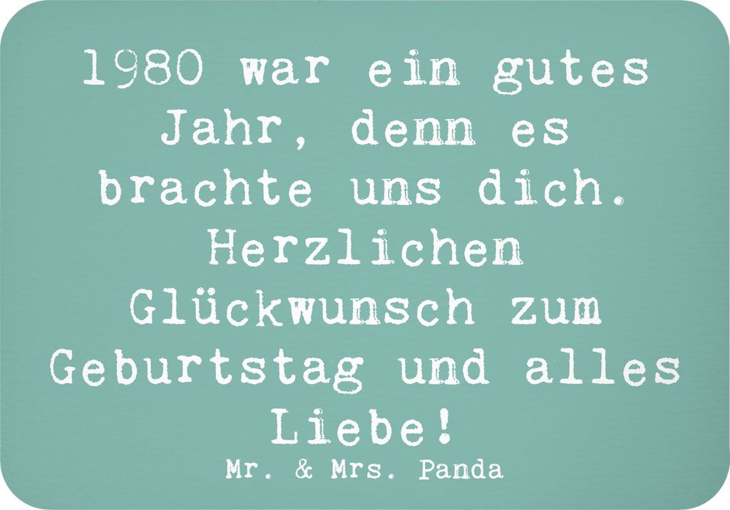 Mr. & Mrs. Panda Kühlschrankmagnet Spruch 1980 Geburtstag - Meeresbrise - Geschenk, Jahrgang, magnet, Geburtstagsjahr, besondere Person, Alter, wh...