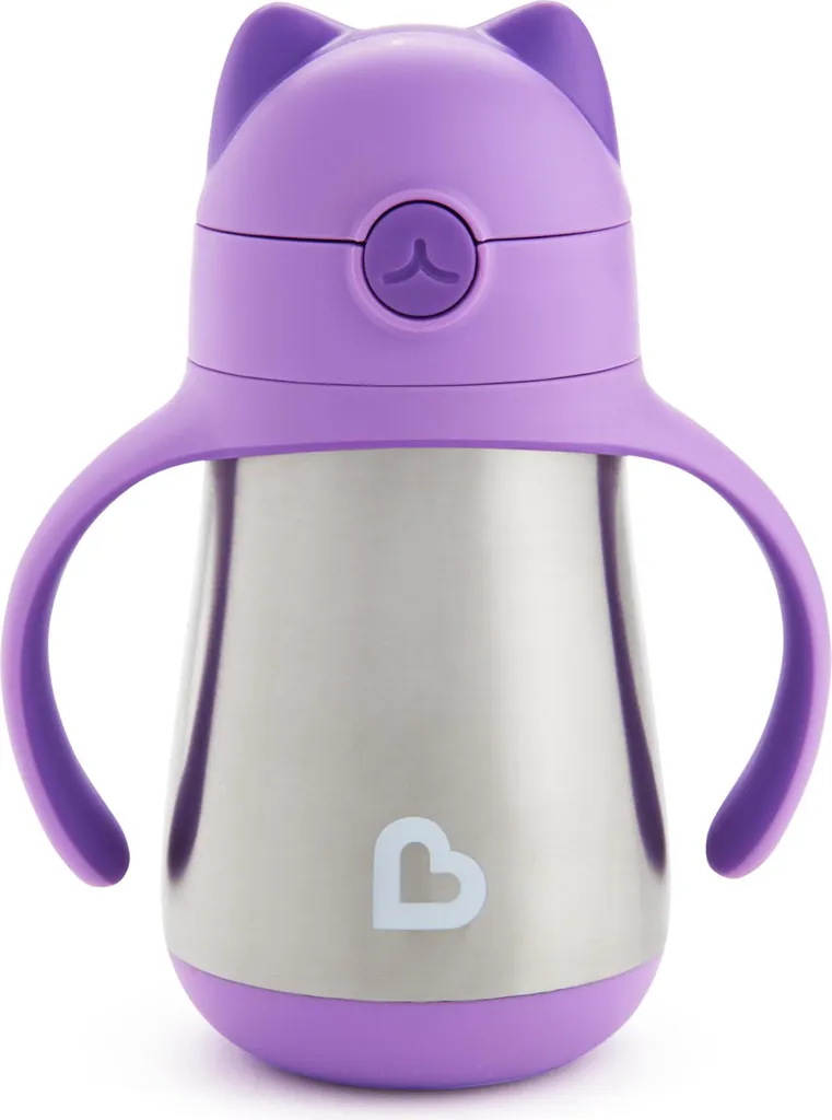 Gourde enfant pour voyage Munchkin Cool Cat inox 237ml anti-goutte