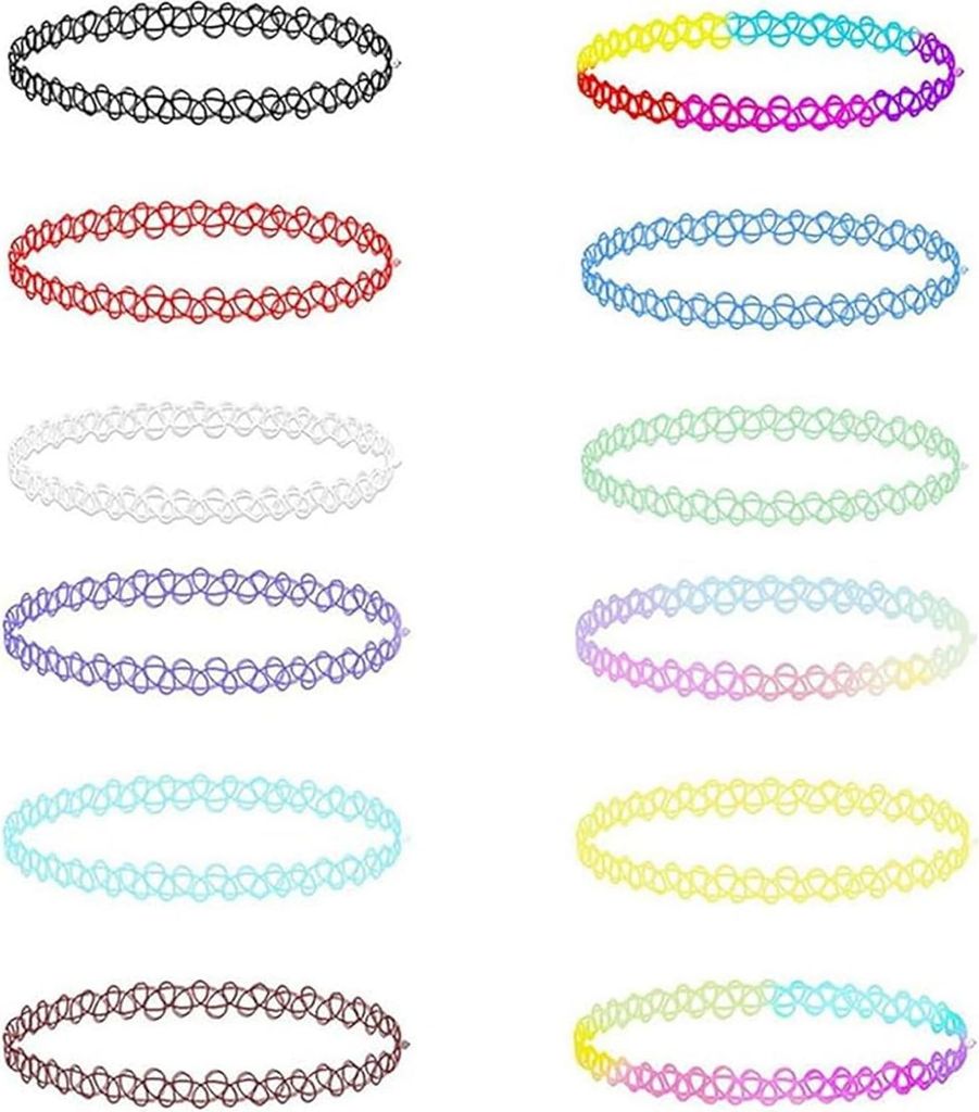 Choker Halskette Set, 12 Stück Stretch Choker, Tattoo Produktbild 