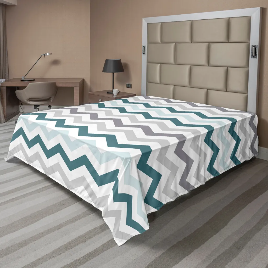 Drap de lit supérieur décoratif doux design moderne zigzag multicolore