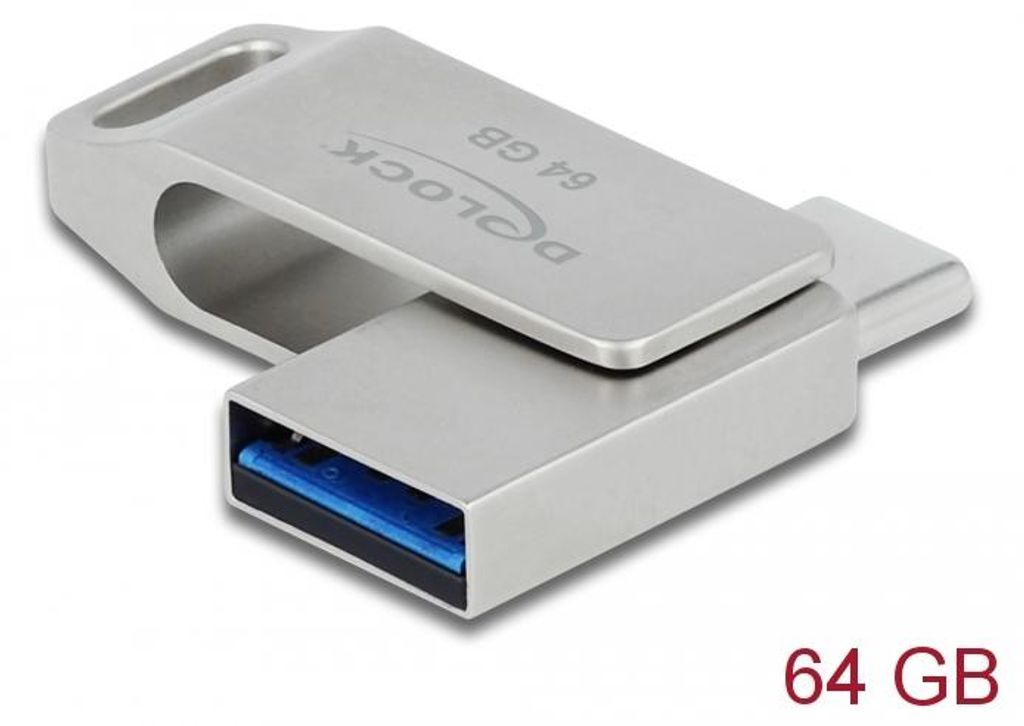 DeLOCK 54075, 64 GB, USB Type-A / USB Type-C, 3.2 Gen 1 Obrázok produktu 