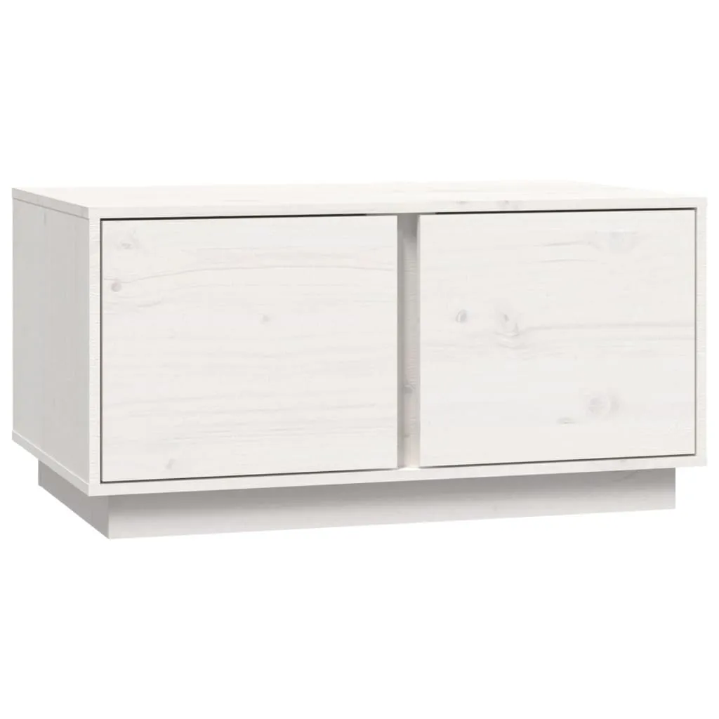 Tavolino Basso Bianco 80x50x40 cm Legno Massello | Qualità Certificata