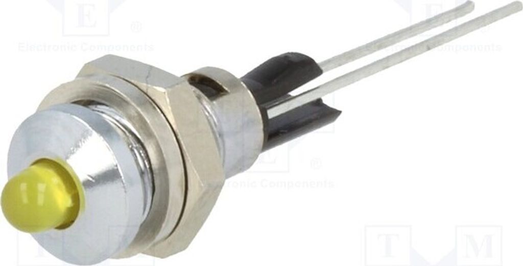 1x Kontrollleuchte: LED Öffng: Ø6mm konvex Messing 2663.8071 LED-Kontrolllämen