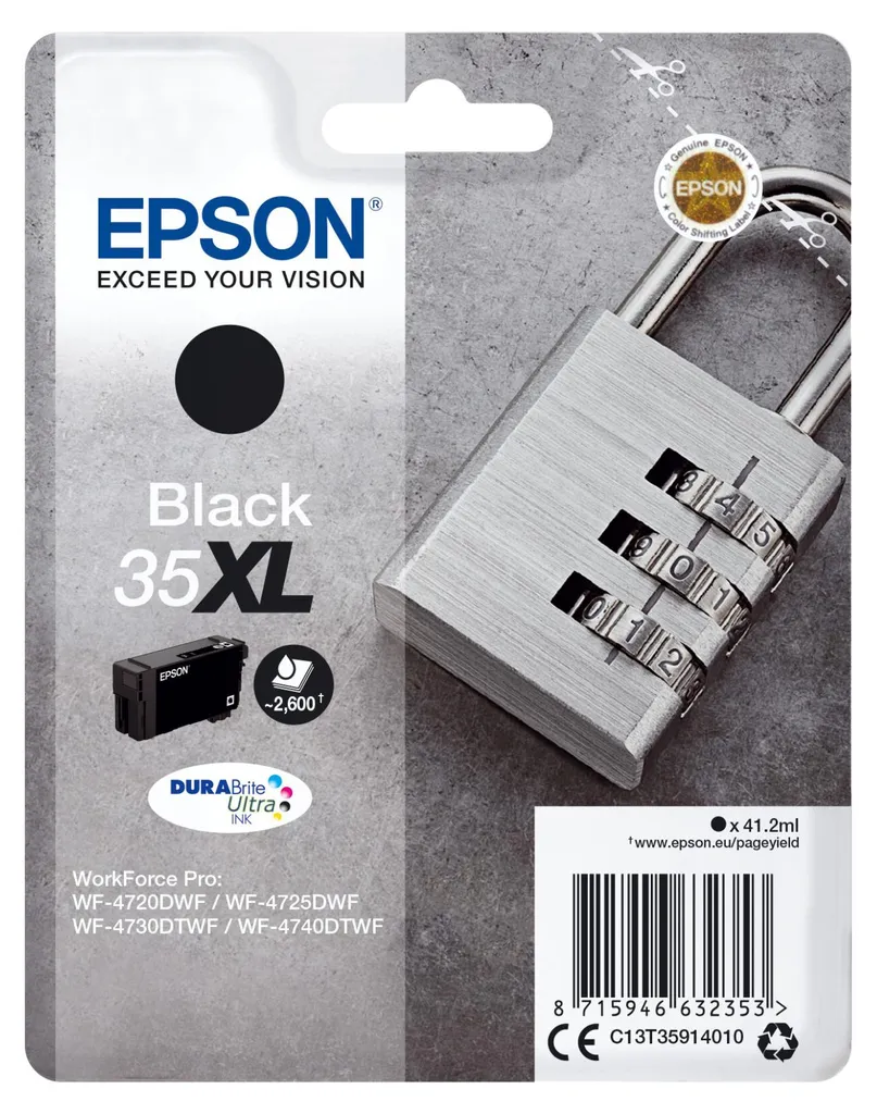 Encre Epson 35XL Noir Original 41,2 ml - Consommable Haute Capacité