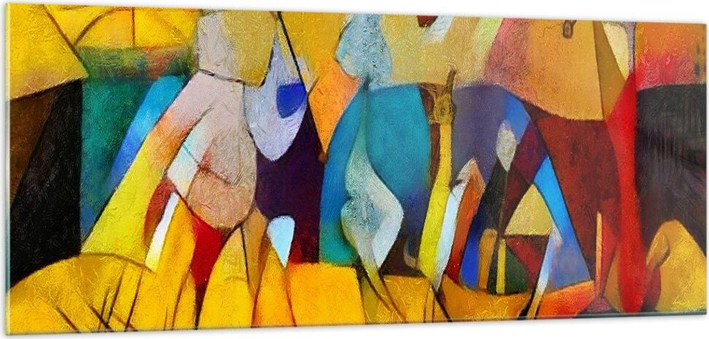 Bilder auf glas - Abstraktion modern - 100x40cm - Glasbilder - Wandbilder - Kunstdruck - zum Aufhängen bereit - Wanddekoration aus Glas - Glas Bil...
