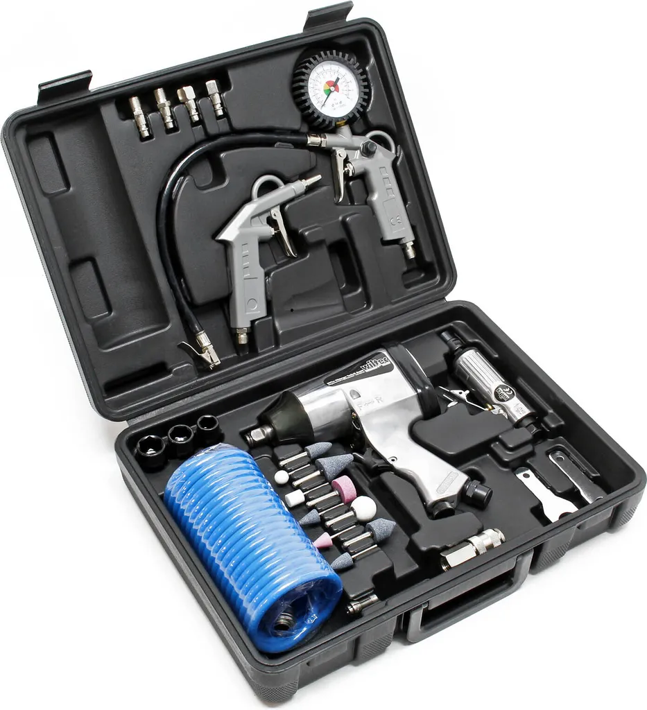 Kit outils pneumatiques avec clé à chocs 312 Nm et meuleuse 27 pièces