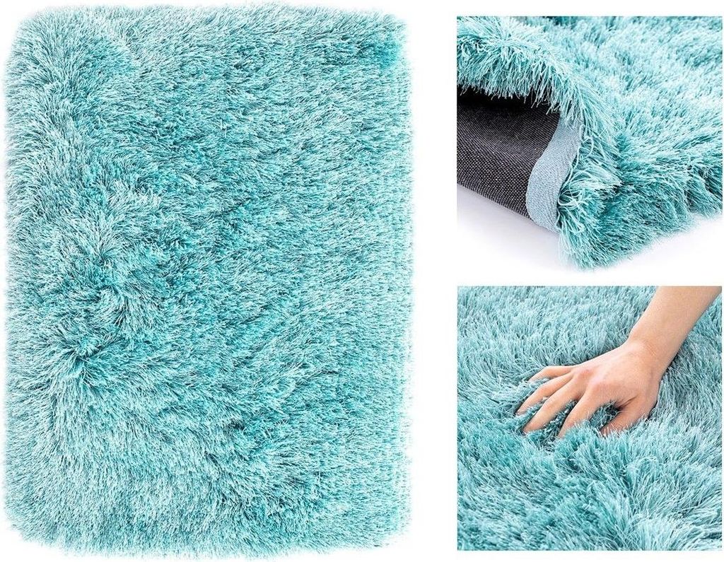 Dywan shaggy FLORO 160x230 turkusowy AmeliaHome Zdjęcie produktu 