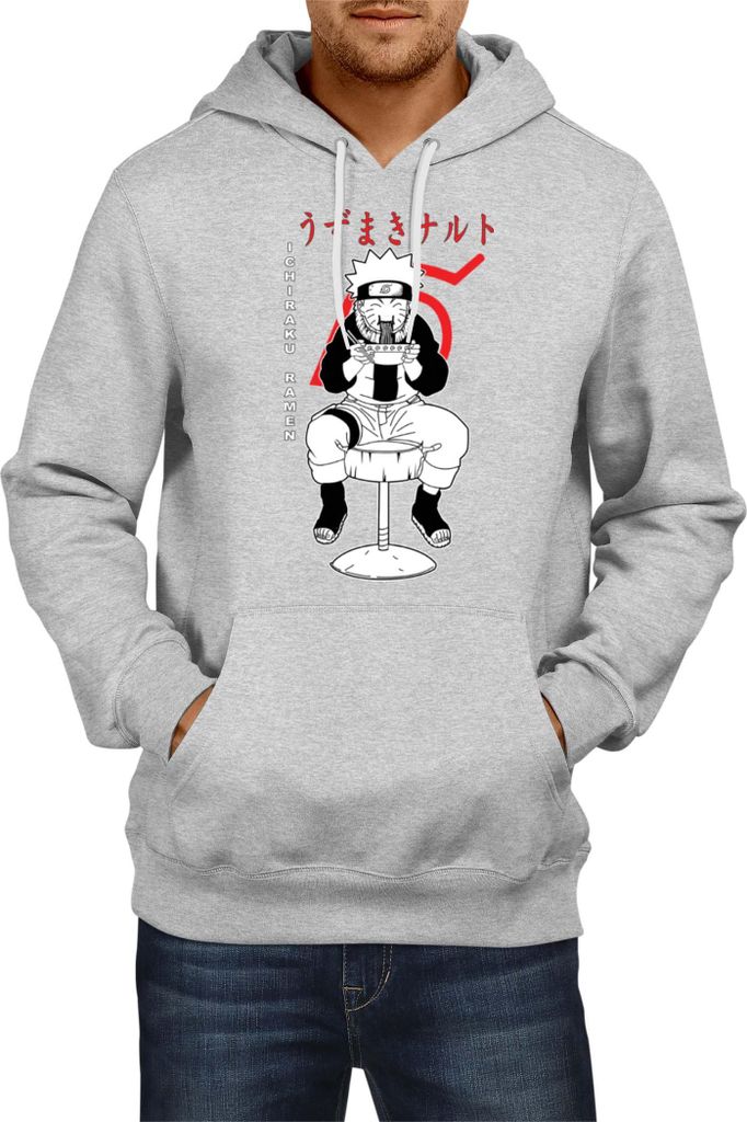 Herren Kapuzenpullover Naruto Ichuraku Ramen 02, Man 2XL / Grau