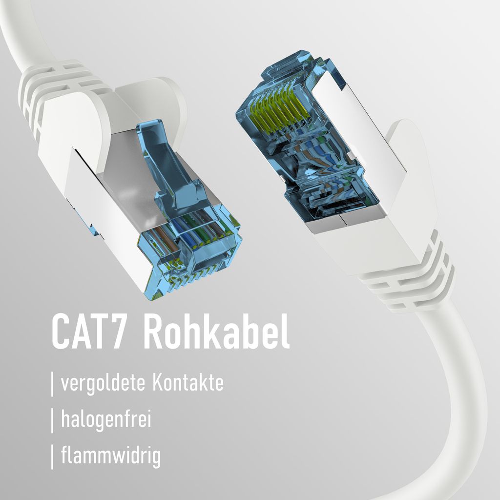 EFB RJ45 PATCHKABEL mit CAT7 ROHKABEL WEISS 25m