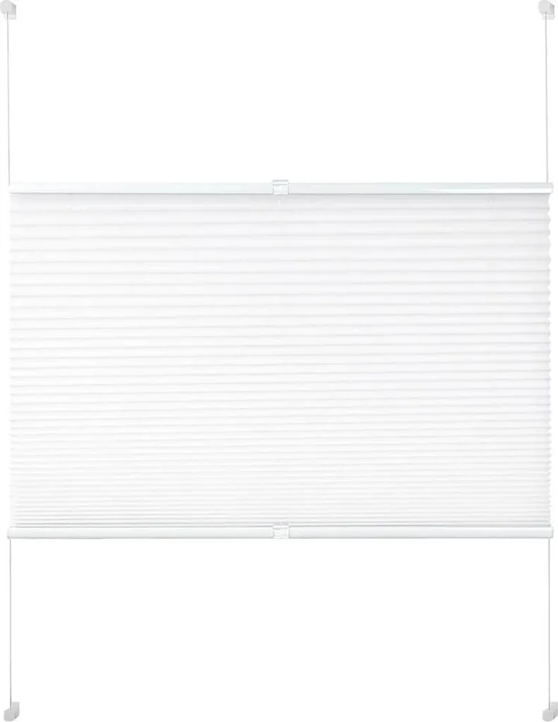 Tenda plissettata - Fissaggio a morsetto senza foratura - Top-down/bottom-up - Protezione privacy opaca - 102 x 183 cm - 100% poliestere - Bianco