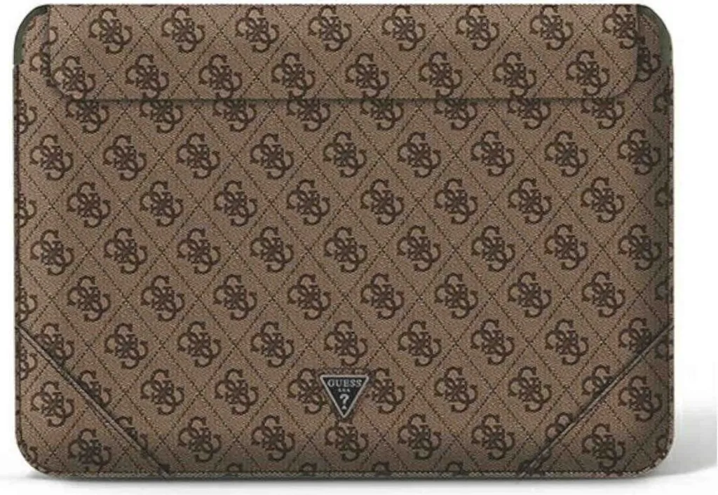 Custodia Laptop 14'' Guess Marrone 4G Uptown Triangle Logo Saffiano