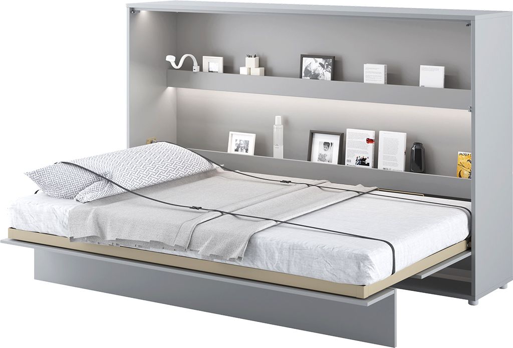 MEBLINI Schrankbett Bed Concept - Wandbett mit Lattenrost - Klappbett mit Schrank - Wandklappbett - Murphy Bed - Bettschrank - BC-05 - 120x200cm Ho...
