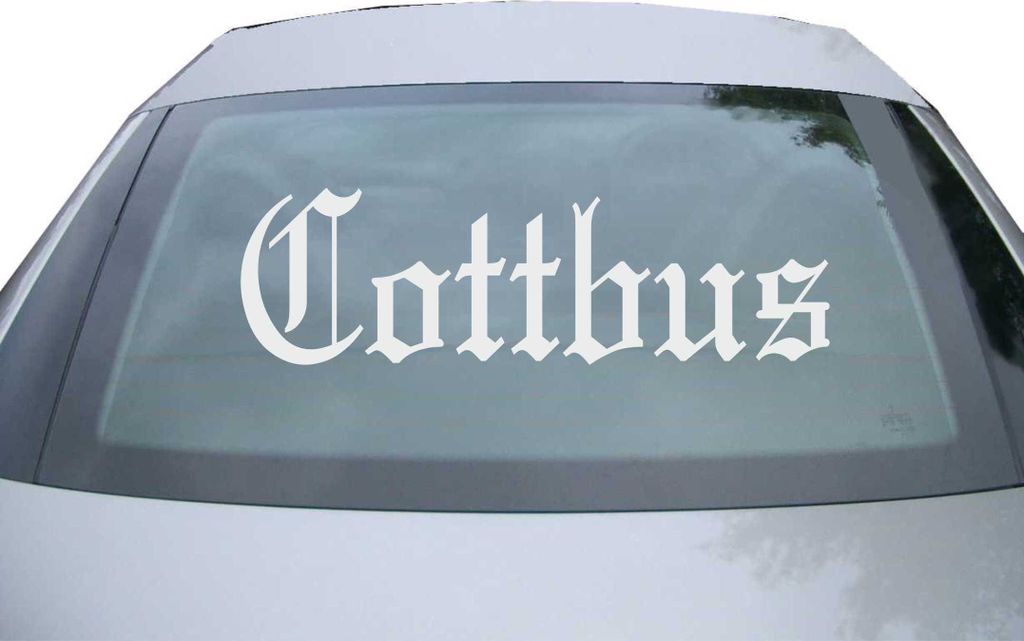 Indigos UG - Aufkleber Heckscheibe & Motorklappe DE6487 - silber - 600x180 mm - Stadt Cottbus - Auto Scheiben Fenster Heckklappe Tuning Racing JDM ...