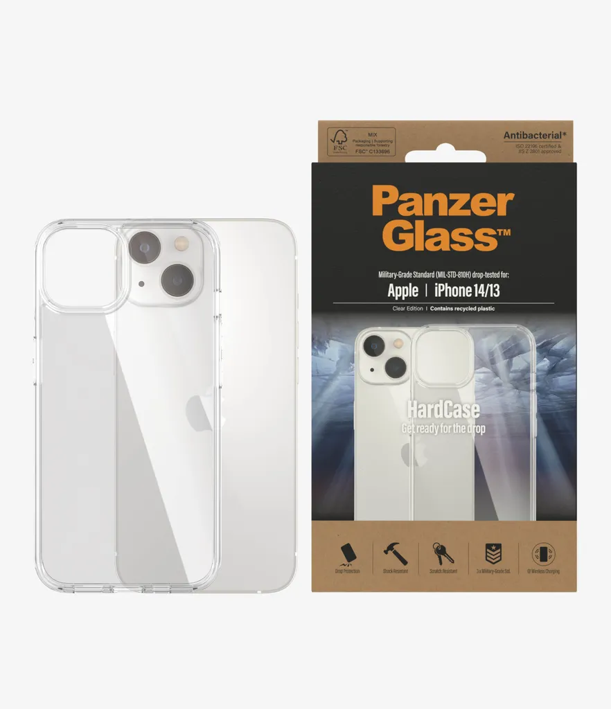 PanzerGlass HardCase iPhone 14 | 13 Trasparente: Protezione Militare 3x