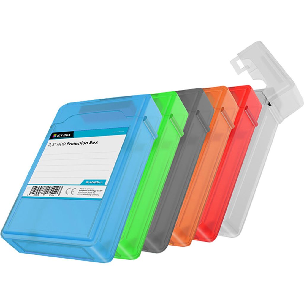 ICY BOX IB-AC602b-6, 3,5" HDD Schutzbox, transparent, 6 Produktbild 