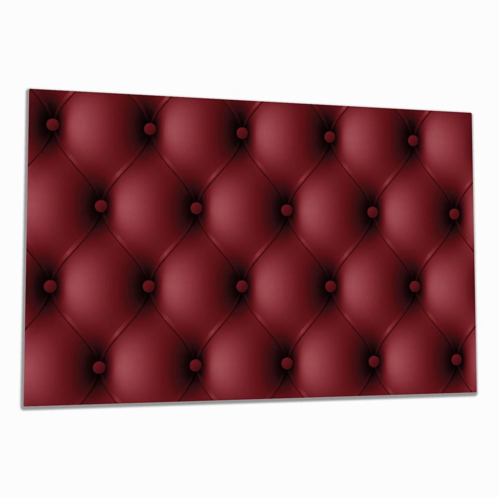 Wallario Herdabdeckplatte aus Glas, Größe 80 x 52 cm 1-teilig, Motiv Rote Ledertür