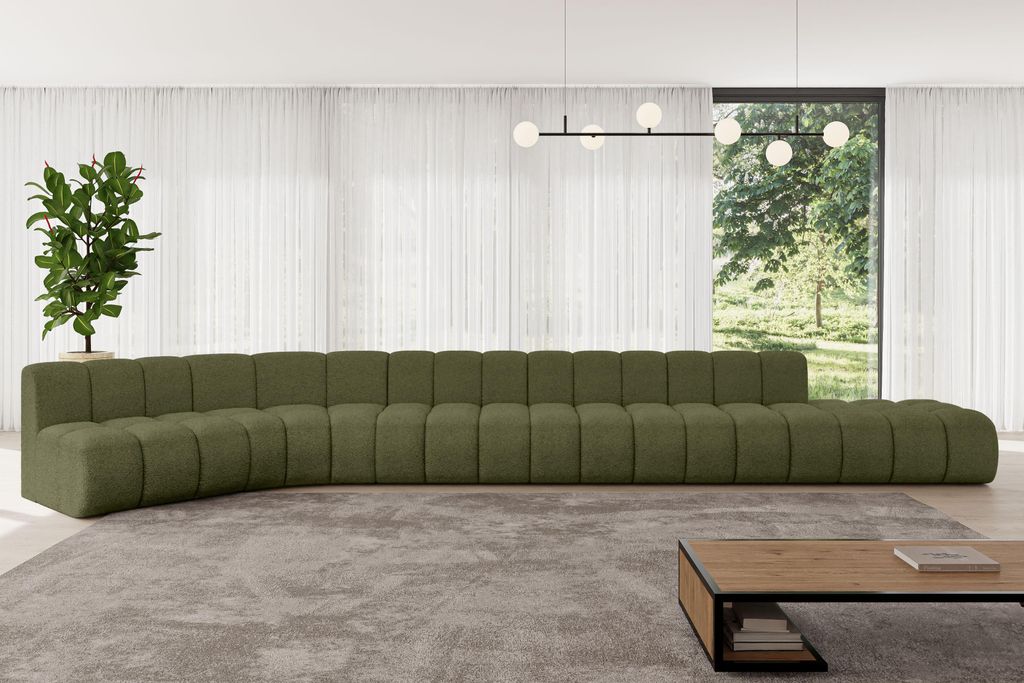 ALTDECOR Modulares Sofa Ecksofa in L-Form - Brilo-L3 - 562x174x70 cm Grün - Corner modular Sofa Eckcouch Couch Wohnlandschaft Cauchsofa Bodensofa ...