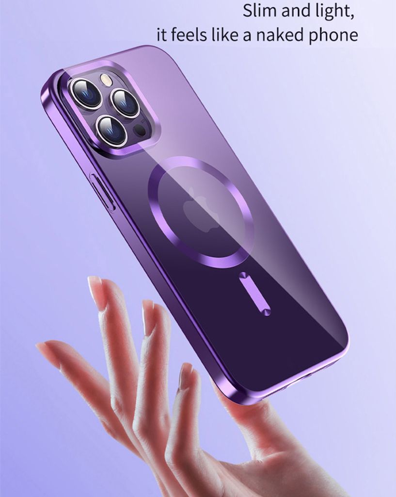 Magnetische Clear Hülle für iPhone 15 Pro Max Galvanisierte Produktbild 7