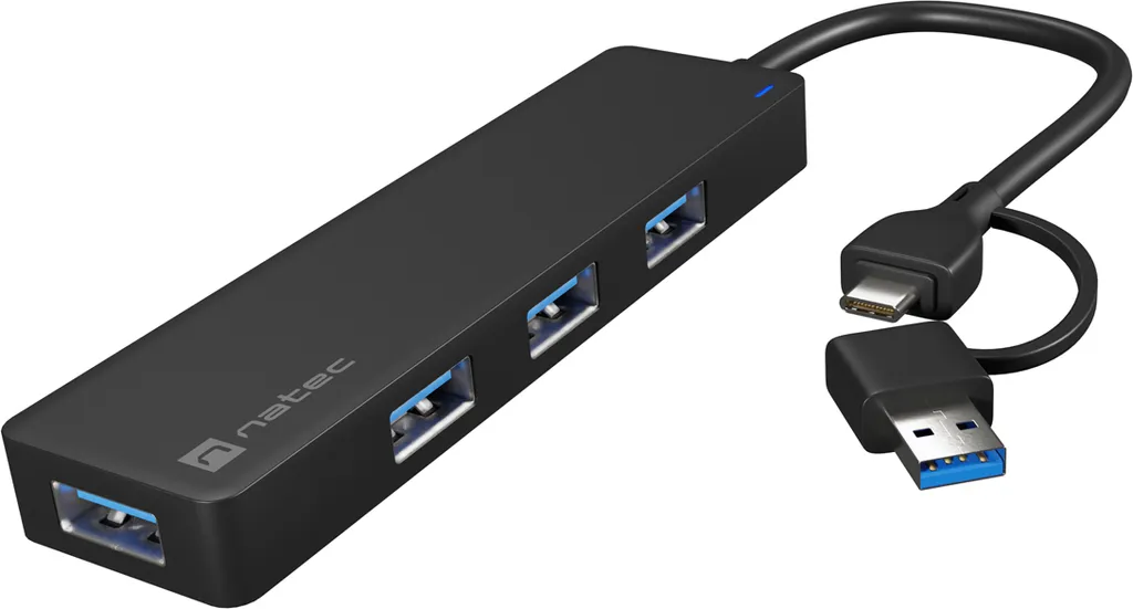 Hub USB 3.2 Gen 1 Natec Mayfly 5Gbps - Compatibile Windows & Mac