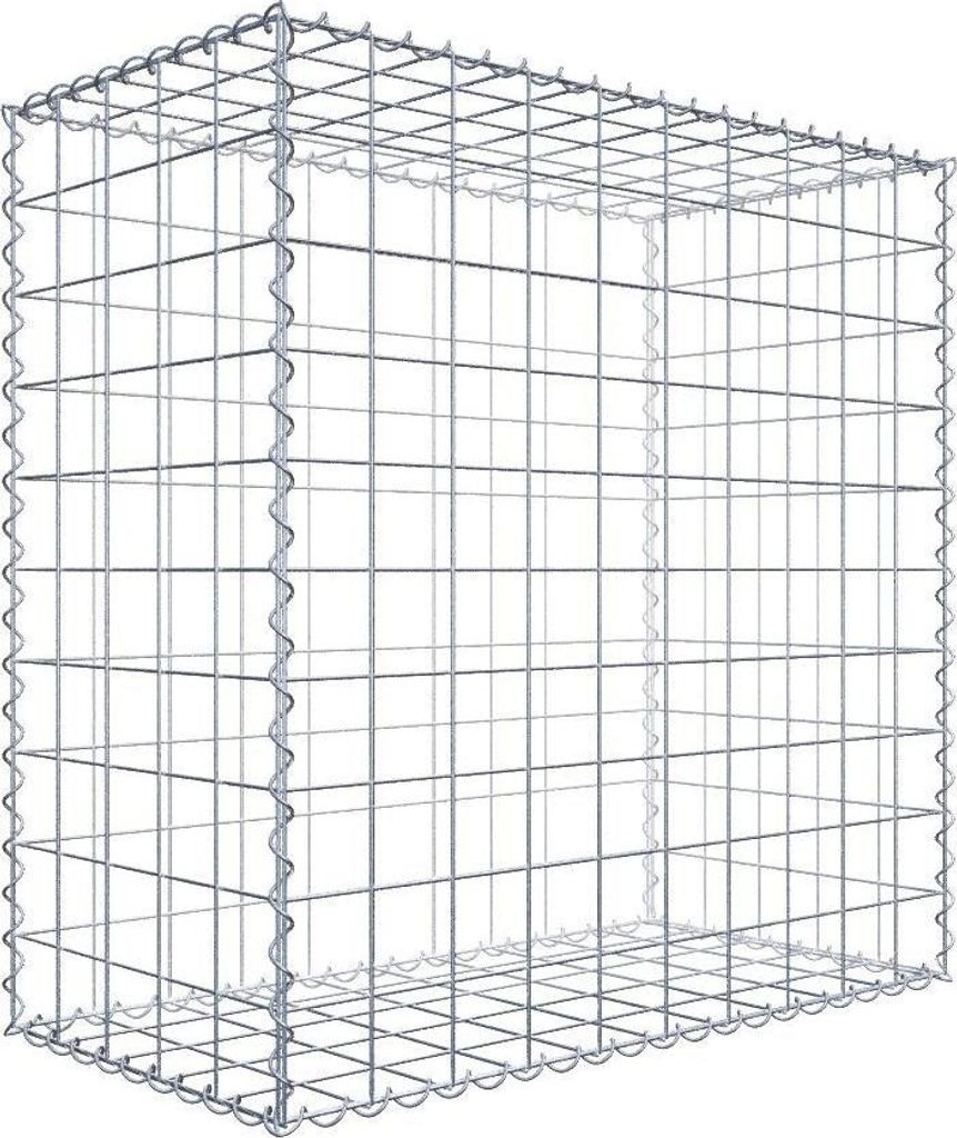 Gabione 100 cm x 100 cm x 50 cm (L x H x T), Maschenweite 10 cm x 10 cm, Spirale