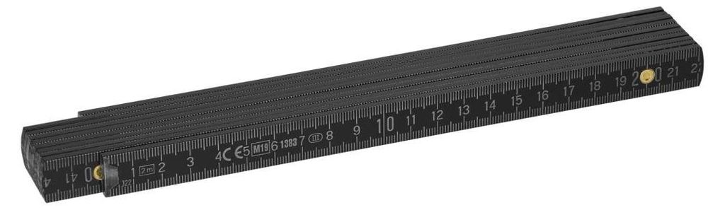 Zollstock "Craft" 2 m schwarz Schwarz Produktbild 