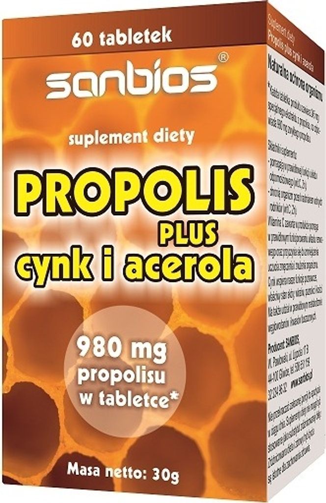 SANBIOS Propolis plus Zink und Acerola 60 Tabletten.
