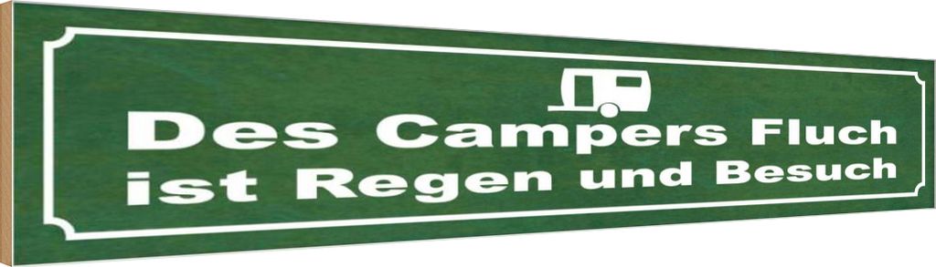vianmo Holzschild 10x46 cm des Campers Fluch ist Regen Dekoration